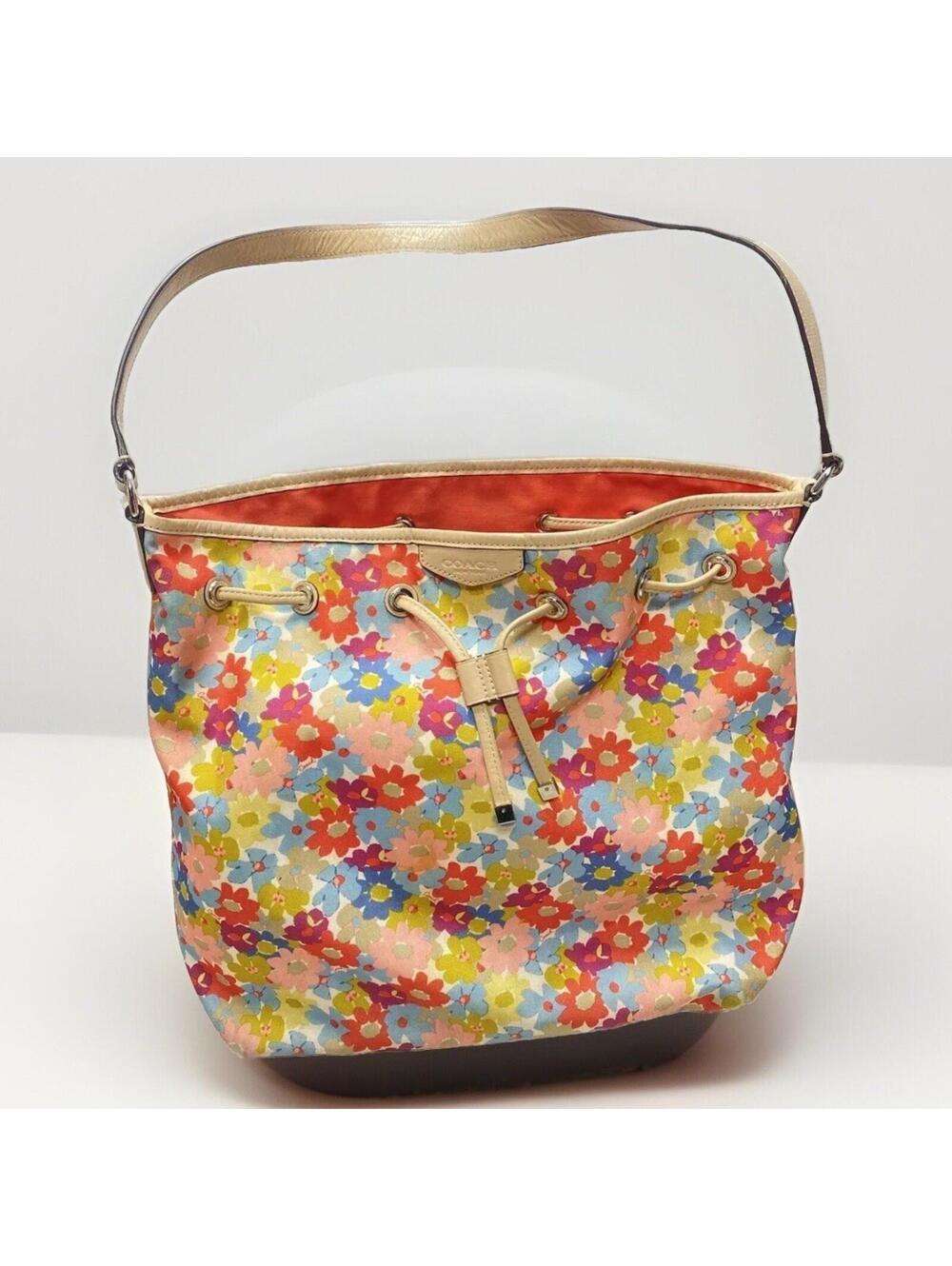 Authentic Vintage Coach Flower Tote Bag Purse Designer Handbag As Is